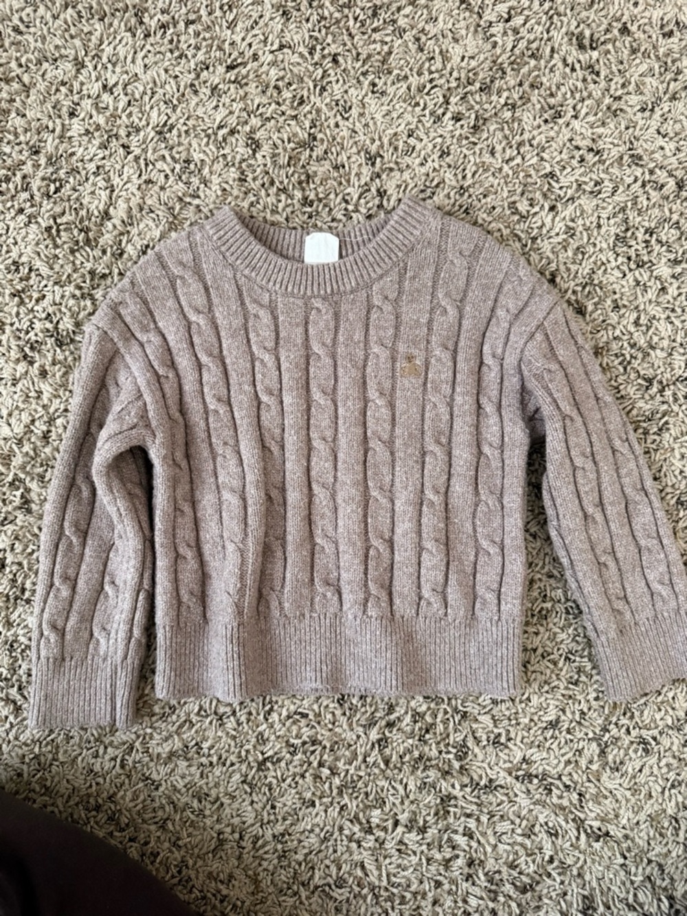 GAP Cable-Knit Crewneck Sweater — Taupe